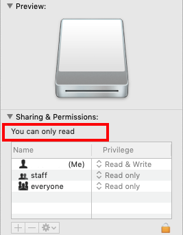 Insufficient permissions mac download to drive mode